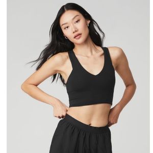 alo Yoga Real Bra Tank Racerback Lined black Small